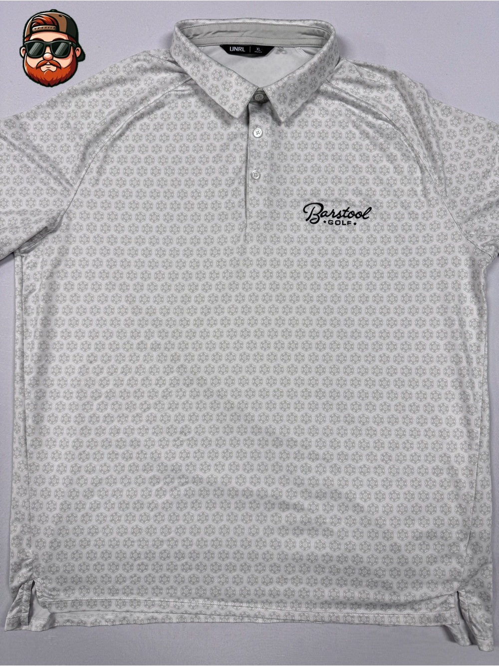 Mens Barstool UNRL XL White Performance Golf Polo Short Sleeve